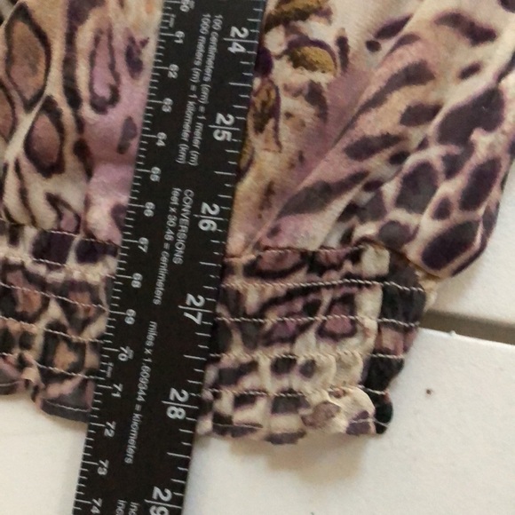 Chico’s size XL silk animal print semi  sheer top w/beading  Chicos size 3 - Picture 8 of 13